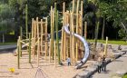 log tower slide playground