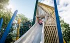 Tower slide wood rope tunnel