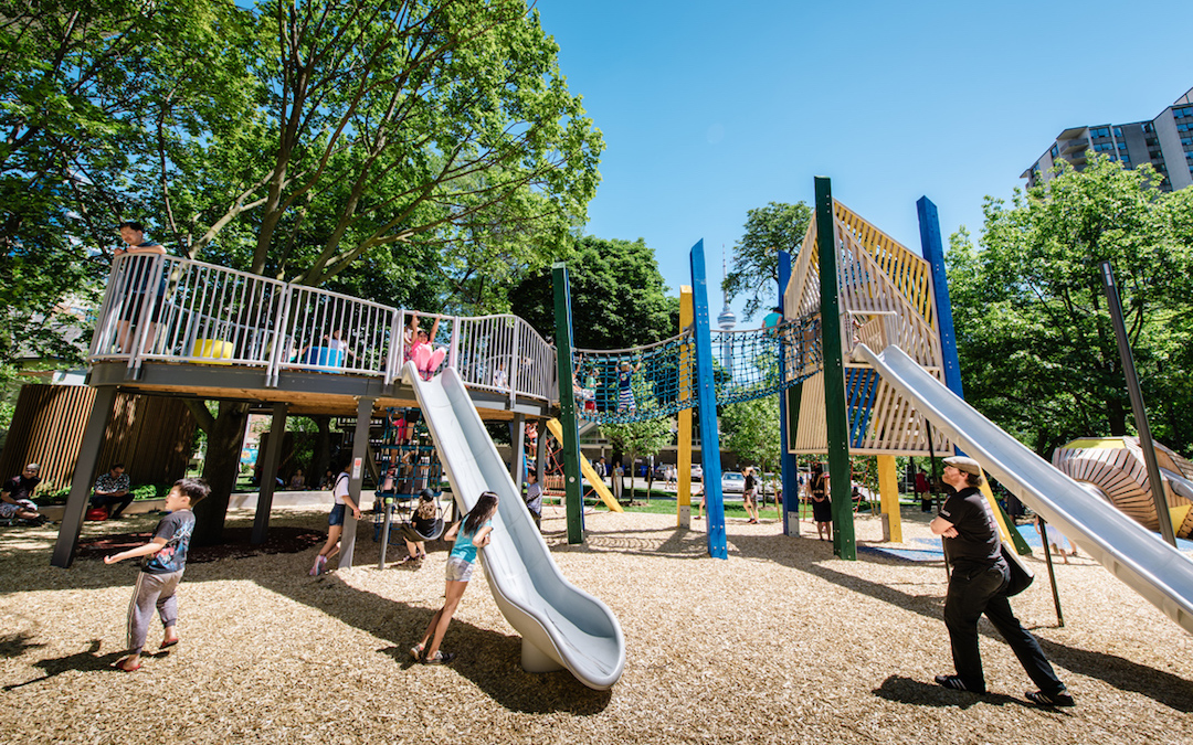 themed playground play space slide