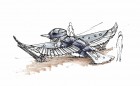 bird playable sculpture kingfisher