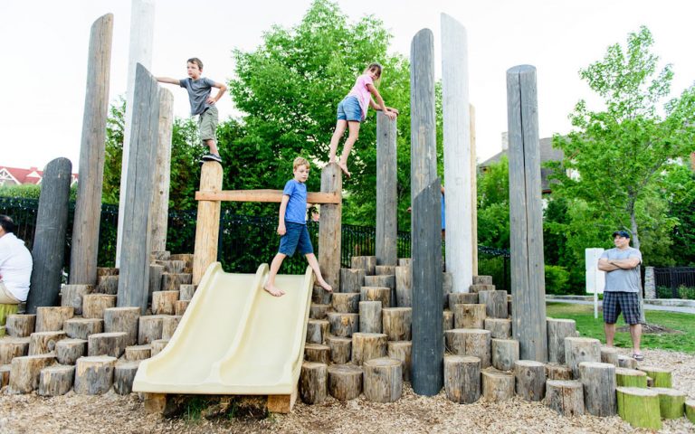 mountain themed custom playground climb wood