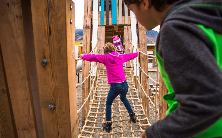 net climb bridge custom playground towers sculpture wood