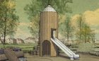 silo barn playground structure themed