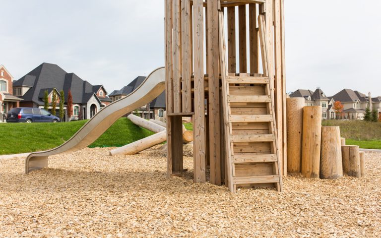 slide playground themed wood natural tower