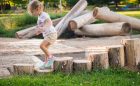 climbing natural playground log edging playspace