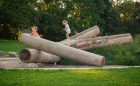 fallen log playground natural outdoor playspace