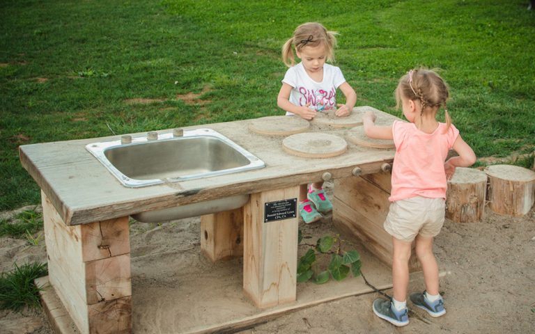 outdoor kitchen natural playground