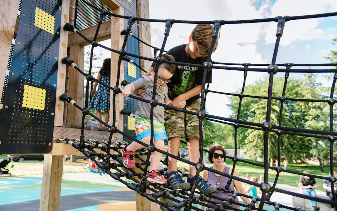 Bridge rope climber playground active play