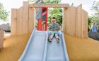 embankment slide poured rubber natural playground