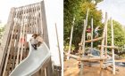 Hoyt Sullivan park playground slide log climbing natural