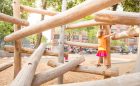 Massachusetts MA natural park playground log jam climber