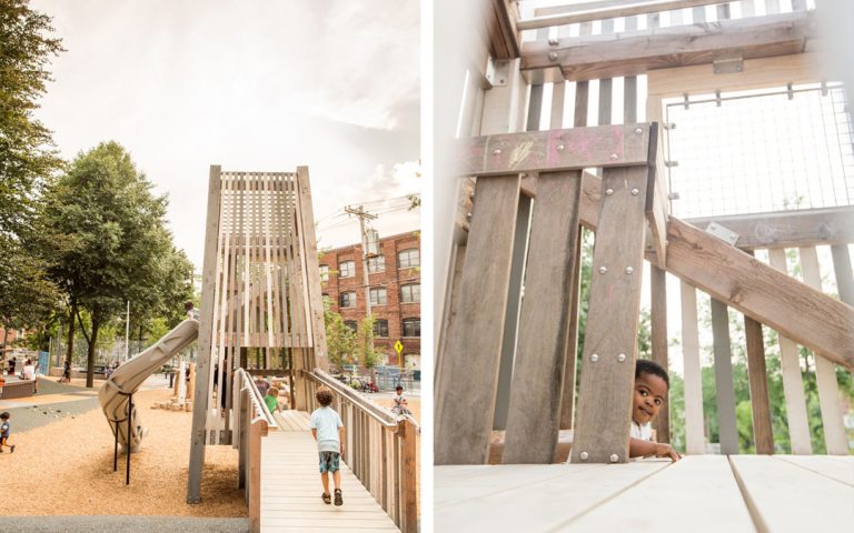 Massachusetts natural playground park tower slide