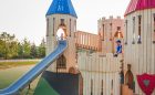 Paul Coffey Park natural play castle towers climbing