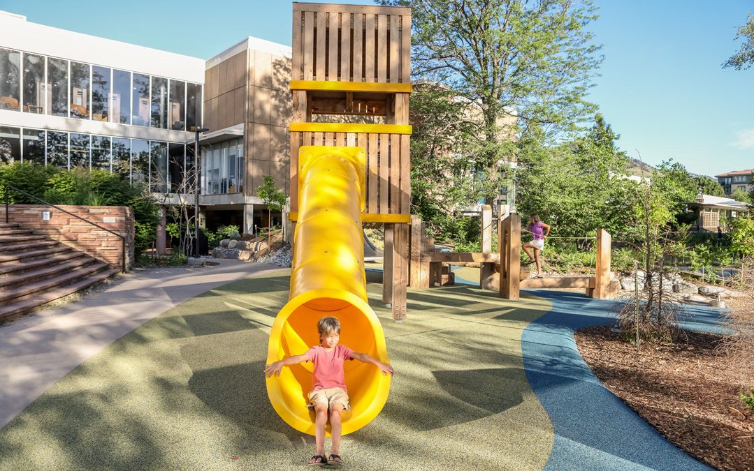 tube slide playground tower play space