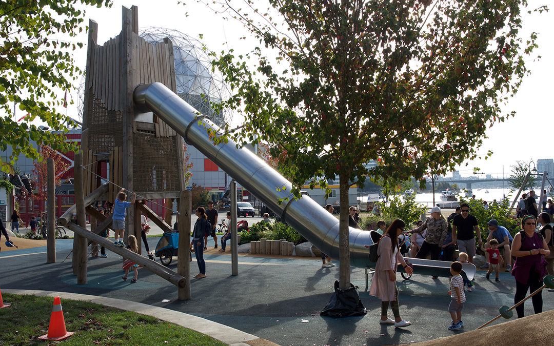 vancouver natural playground metal slide