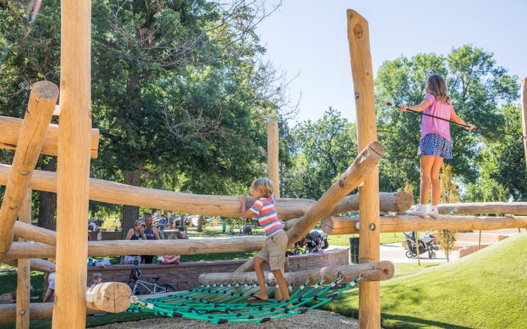 Colorado natural playground washington park logs nets