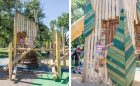 Denver Colorado natural playground leaf towers wood 1