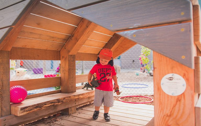 kindergarten natural playground play hut