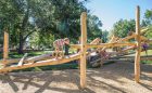 natural playground log climber wood adventure play