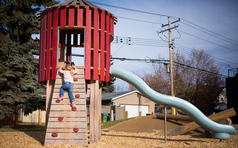 Mills Park Calgary playground water tower