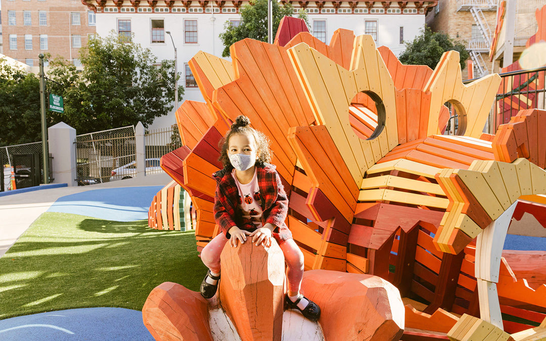 Chinese dragon playground sculpture at Willie Woo Woo Wong playground San Francisco
