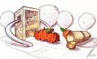 picnic playground concept sketch basket apple climber thermos sculpture slide tower