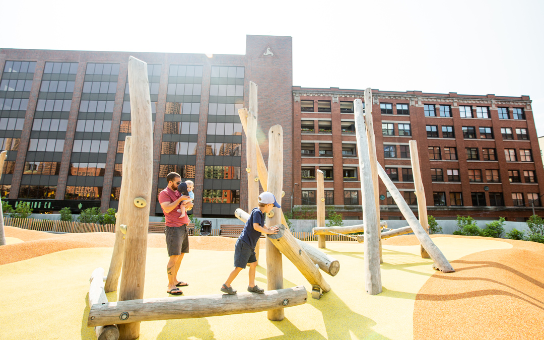 boston massachusetts childrens wharf natural log robinia playground climber