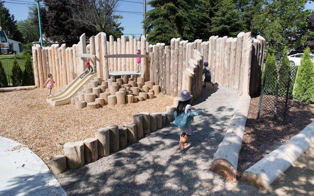 today's family early learning child care natural wood playground