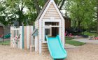 custom playhouse at today's family child care centre in dundas