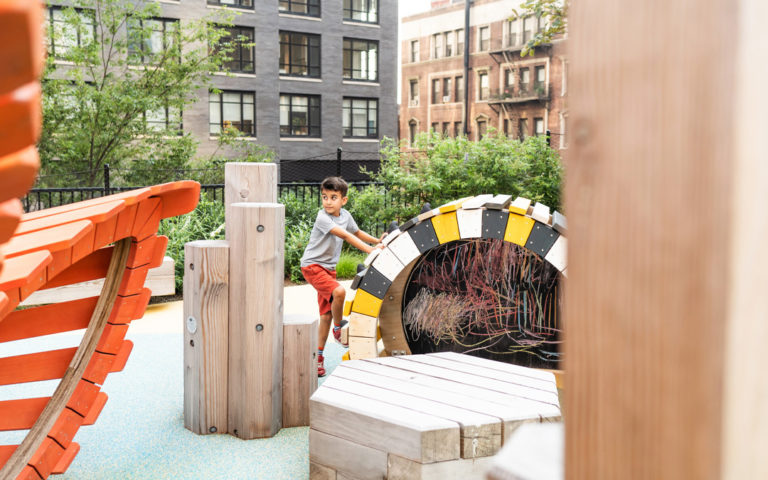 11 Hoyt rooftop playground new york wood climbing structure