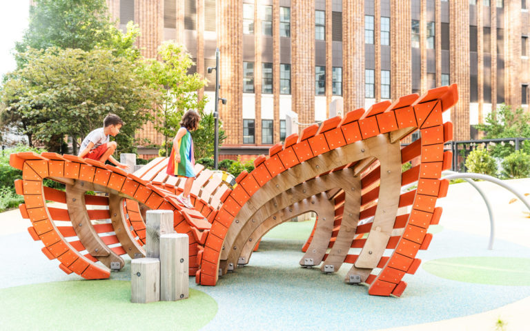 New York city custom playground butterfly climber sustainable materials