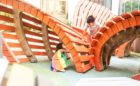 New York butterfly playground custom climber children at play