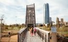 bridge to play tower architecture scissortail park in oklahoma city