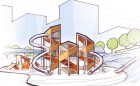 custom wood playground conceptual sketch design vancouver canada architecture abstract climbing slides smithe and richards park