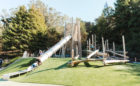 California natural playground artificial turf log rope climber tower tube slide