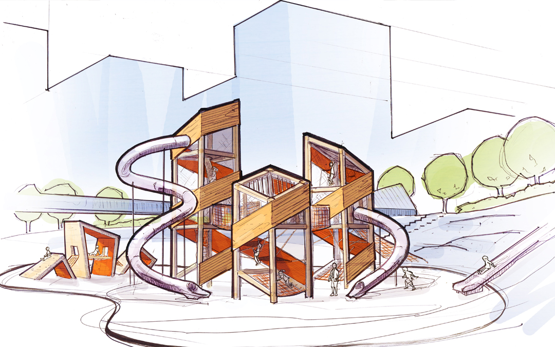 Concept Art Tutorial 07: Sector 7 Theme Park POV Design and Illustration