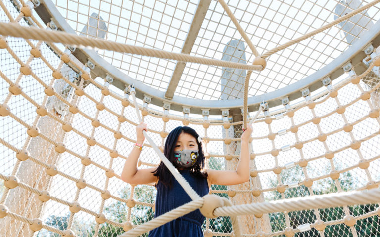 Redwood Grove park San Francisco California natural playground rope net tower