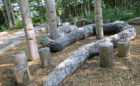 gord weeden woodlot markham ontario park natural wood playground giant snake sculpture steppers