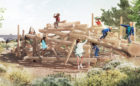Presidio Tunnel Tops Outpost natural playground forest den render