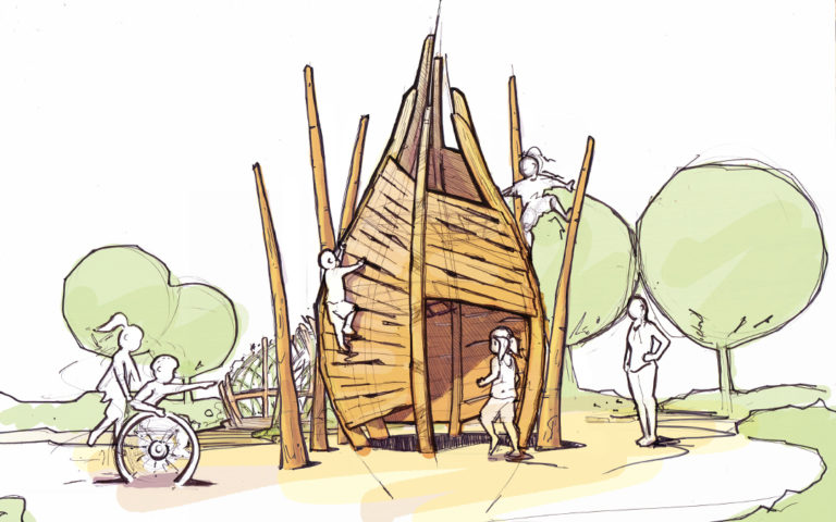 presidio tunnel tops natural playground birds nest hut structure