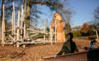 Johnston McVay park natural playground robinia log climber hawk tower roller slide
