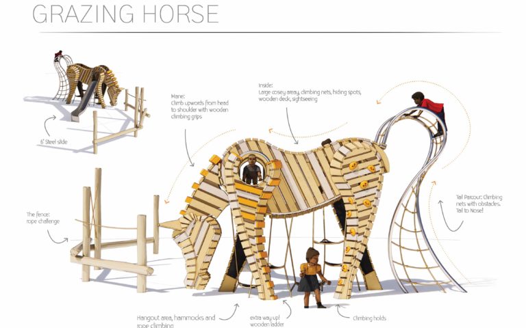 Grazing Horse Render by Niek de Jong