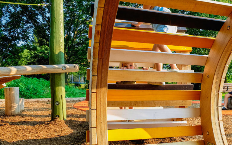 Kiwanis park london ontario caterpillar sculpture climbing accoya ladder peekaboo