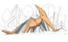 Pteranodon playground sculpture hand sketch by Earthscape Play