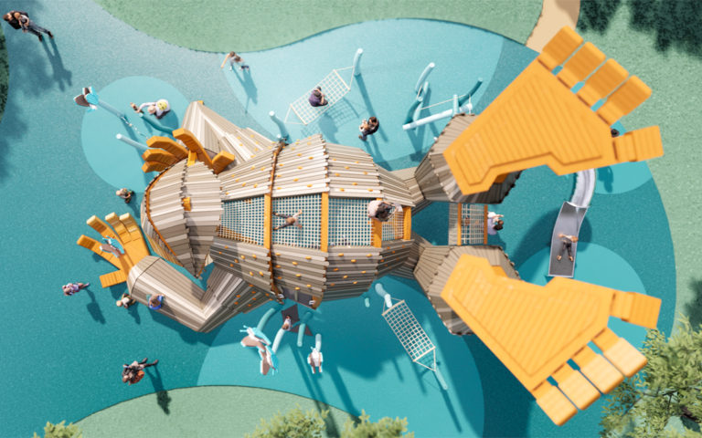 53rd Avenue Inclusive playground Hillsboro Oregon top view render of Giant Troll