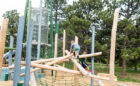 Colorado playground robinia log scramble net tower