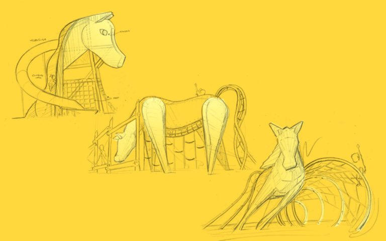 Amira Horse Sketches Triptich photo