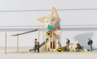 Front view of Fox playground sculpture for Thrive for Denver Housing Authority