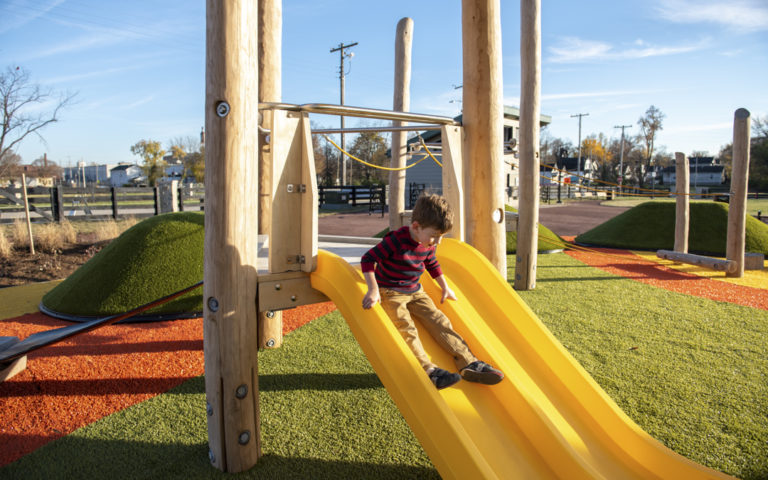 Alberta O Jones playground junior play area slide platform 900