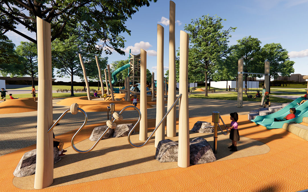 Calwa Park Fresno California playground design render of magneticus accessible playground feature